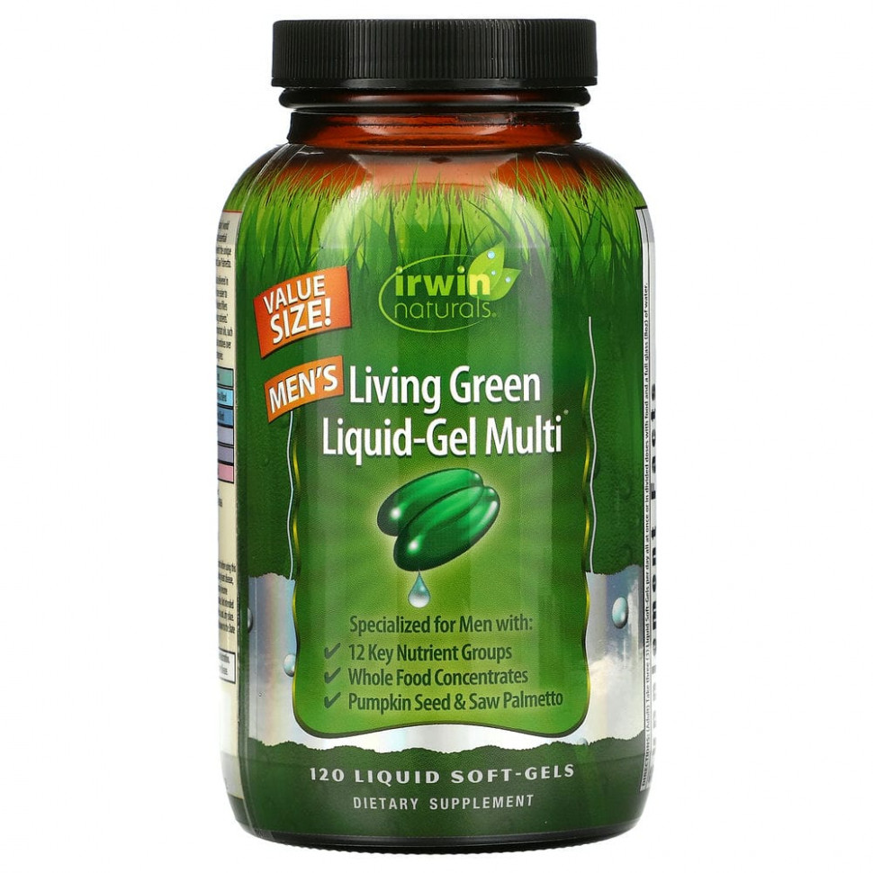   Irwin Naturals, Men's Living Green Liquid-Gel Multi, 120       -     -,    