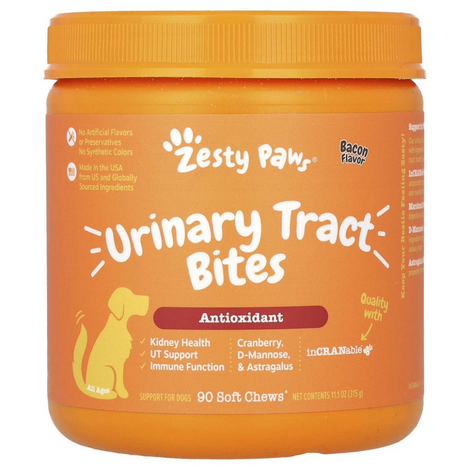   Zesty Paws, Cranberry Bladder Bites,      , 90       -     -,    