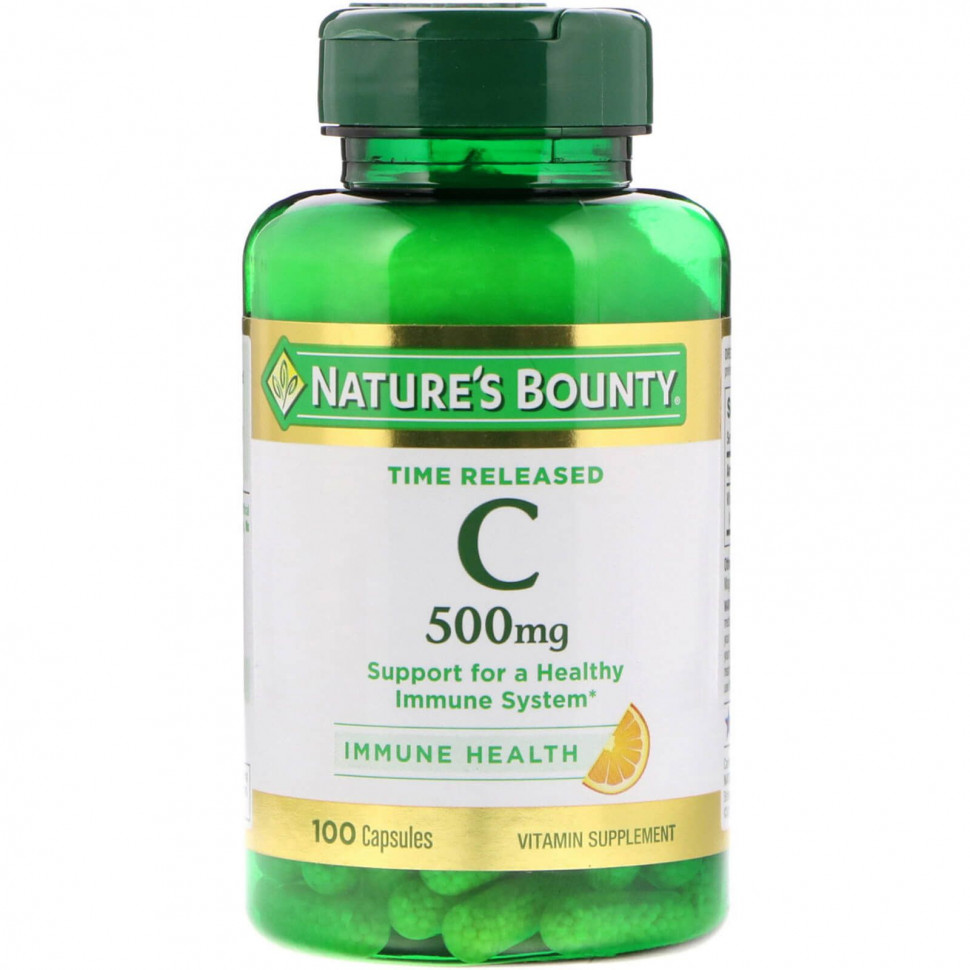   Nature's Bounty, Time Released C, 500 mg, 100 Capsules    -     -,    