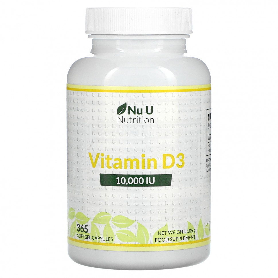   Nu U Nutrition,  D3, 10 000 , 365      -     -,    