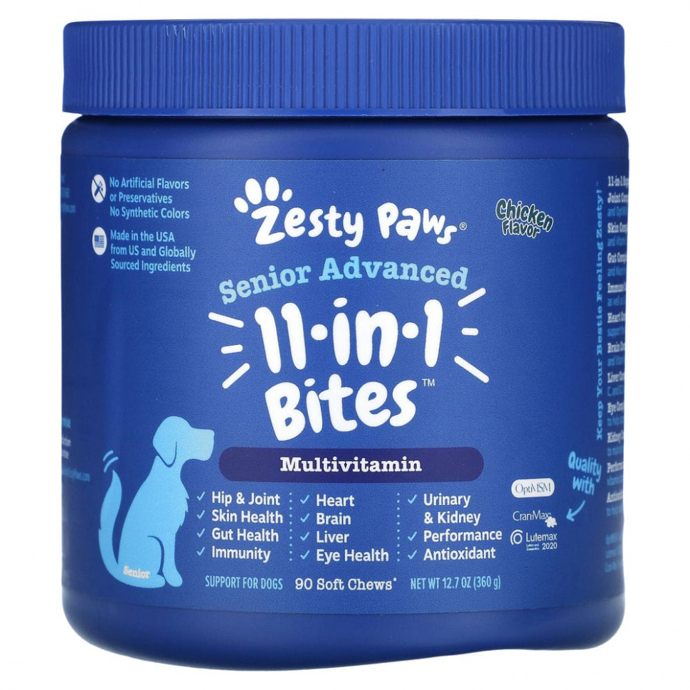   Zesty Paws, Advanced 11 in 1 Multifunctional Bites,     ,   , 90      -     -,    