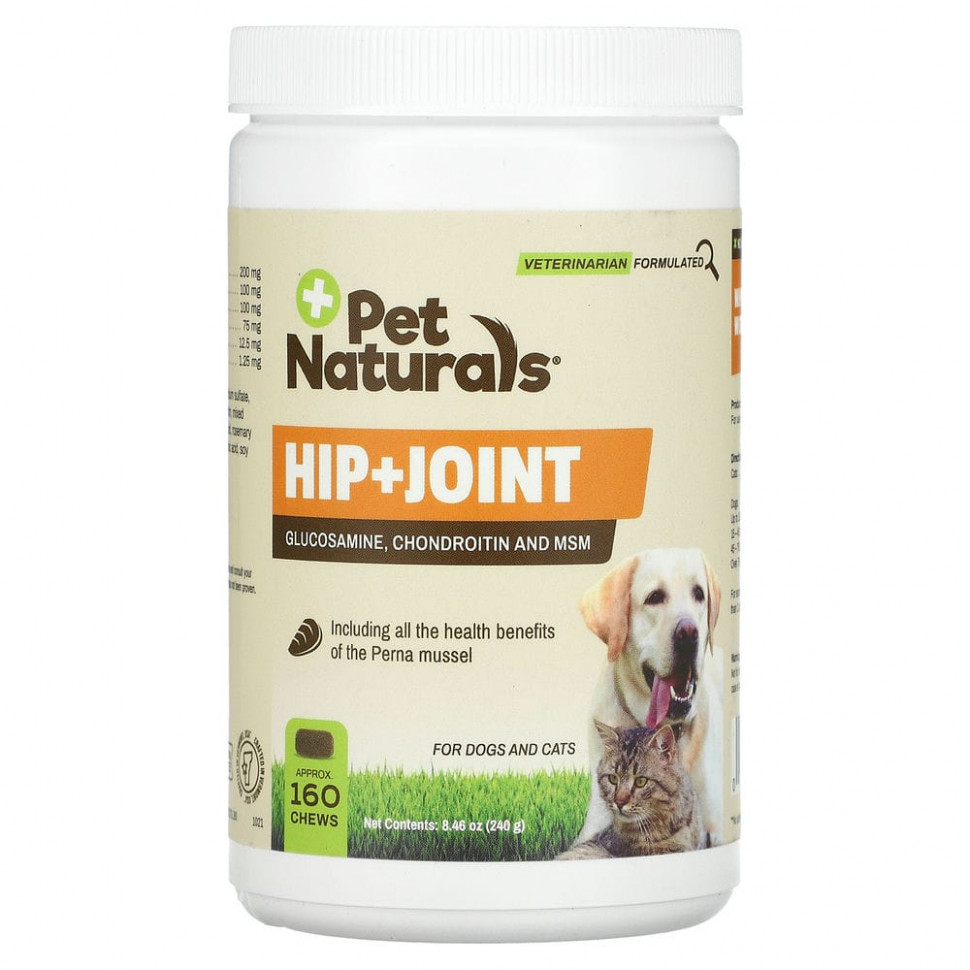   Pet Naturals of Vermont, Hip + Joint,     ,    ,  160  , 240  (8,46 )    -     -,    