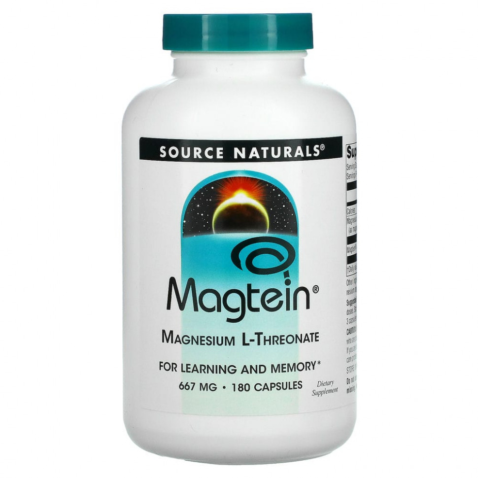   Source Naturals, Magtein,  L-, 667 , 180     -     -,    