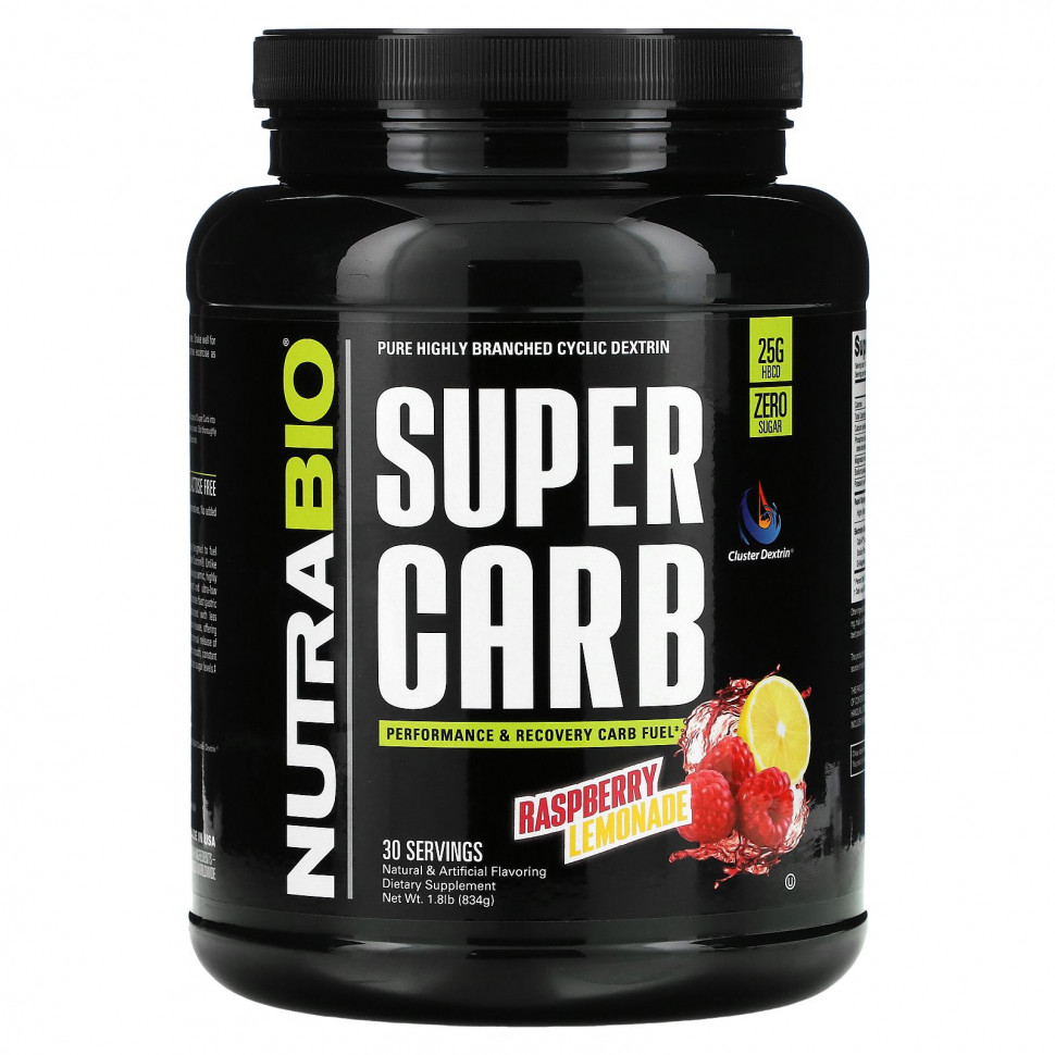   NutraBio Labs, Super Carb, Rasberry Lemonade, 1.8 lb (834 g)    -     -,    