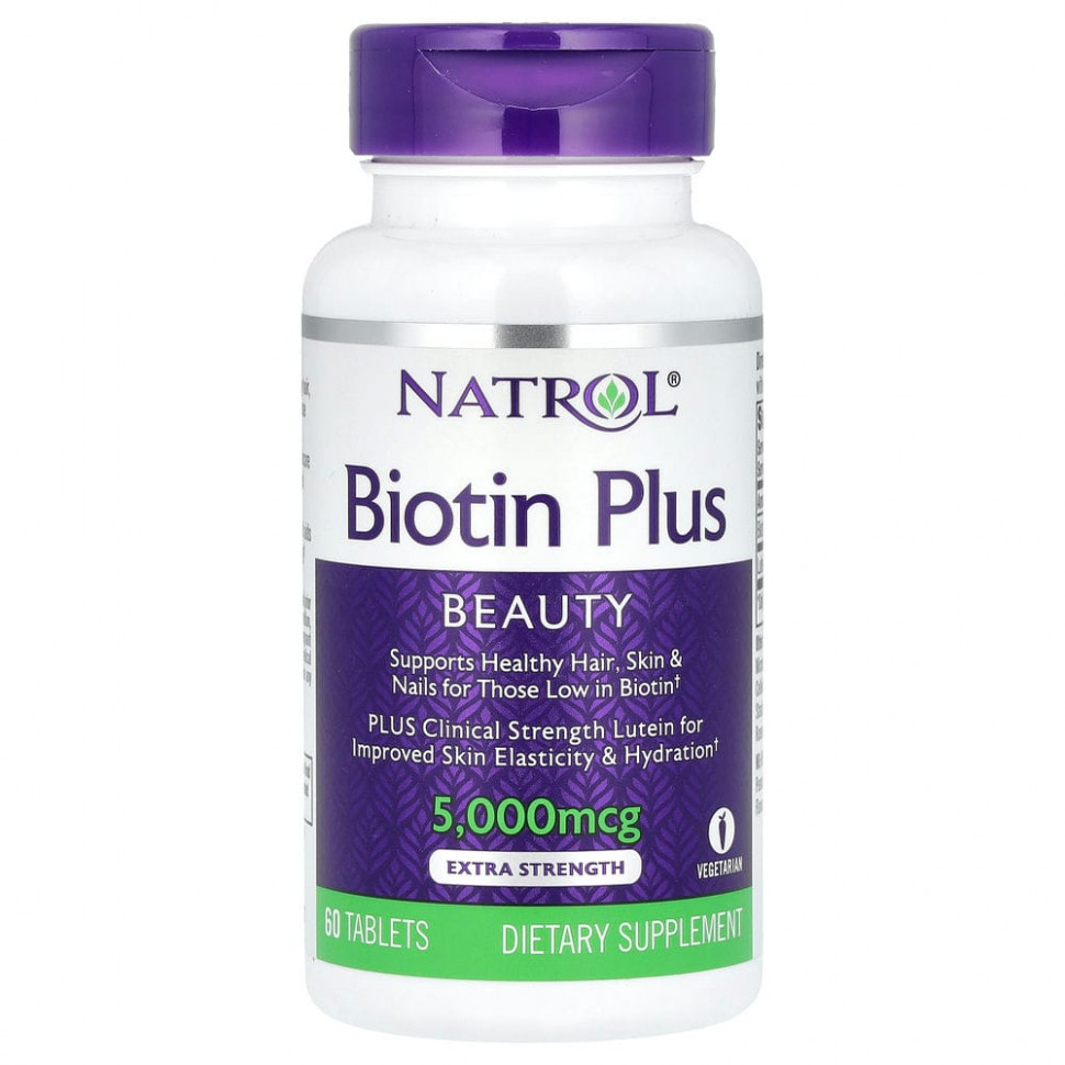   Natrol, Biotin Plus,  , 5000 , 60     -     -,    