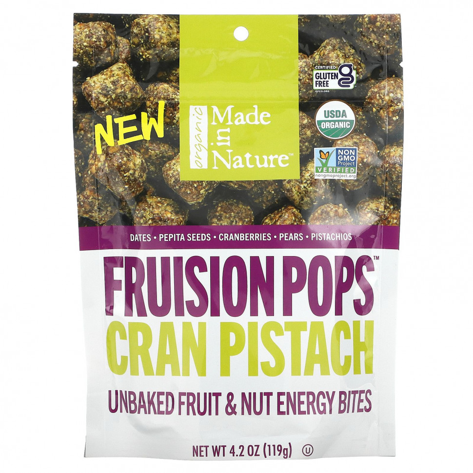   Made in Nature, Organic Fruision Pops, Cran Pistach,   ,  , 119 , 4,2 )    -     -,    