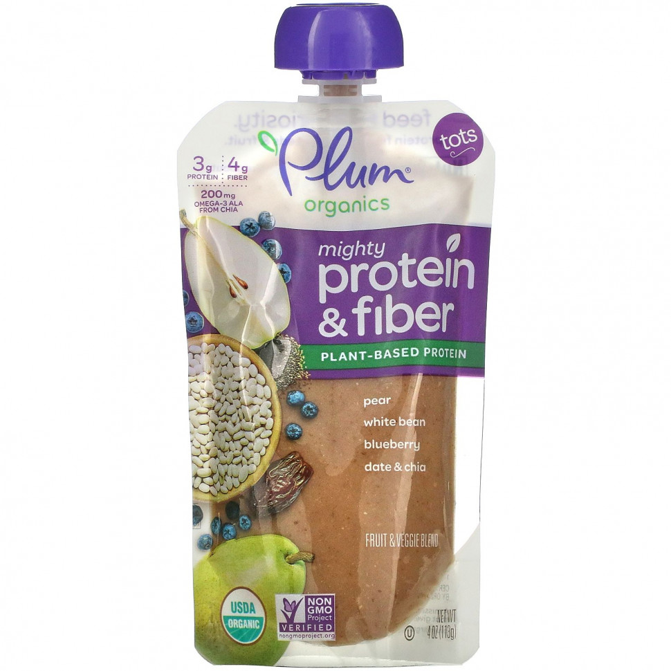   Plum Organics, Mighty Protein & Fiber, Tots, ,  , ,   , 113  (4 )    -     -,    