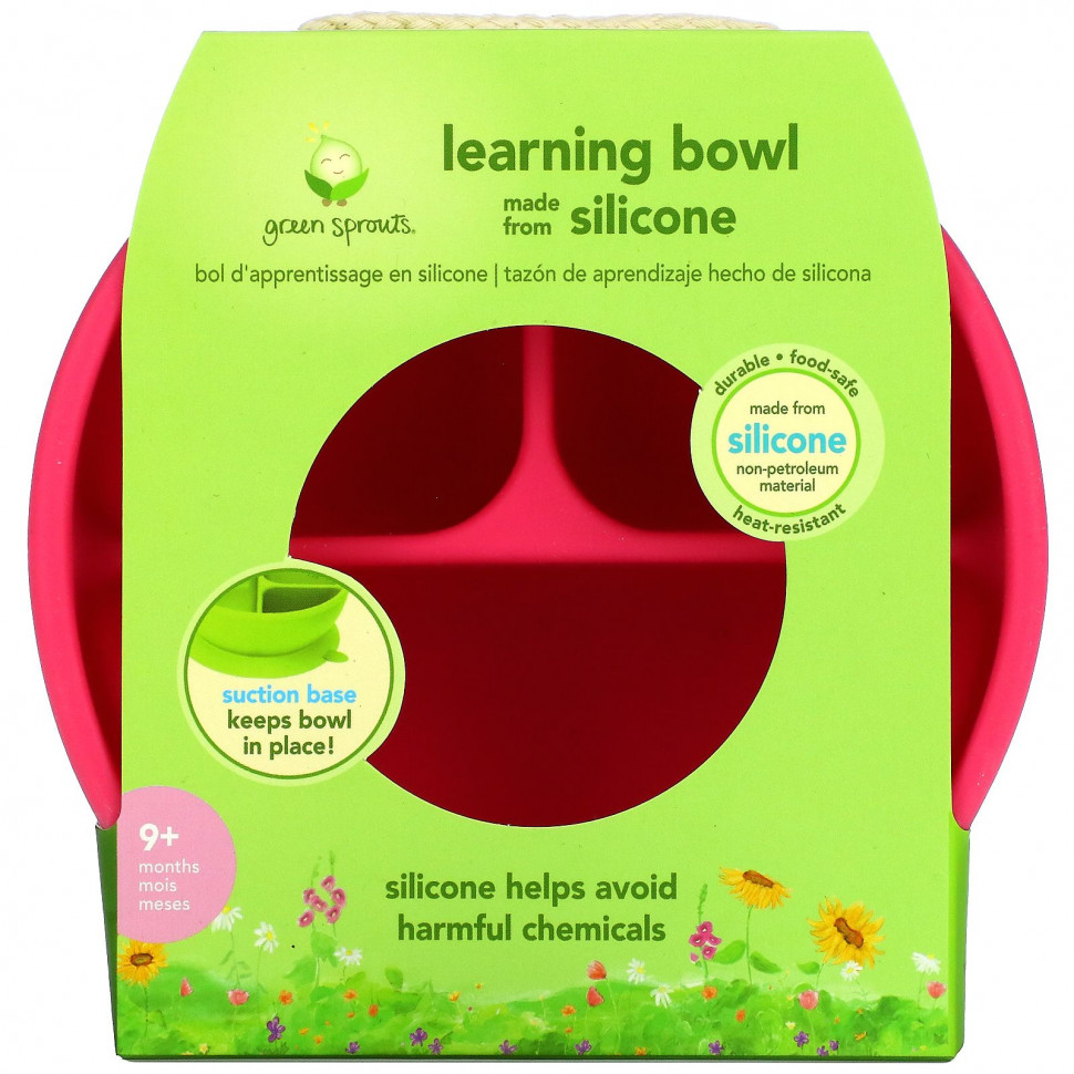   Green Sprouts, Learning Bowl, Pink, 1 Bowl    -     -,    