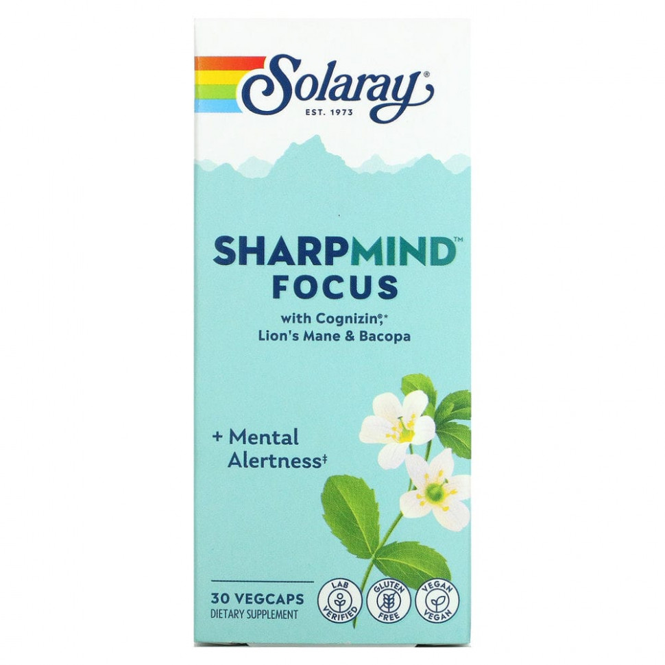   Solaray, SharpMind Focus`` 30      -     -,    