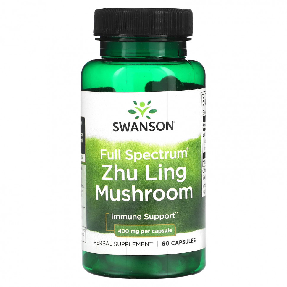   Swanson, Full Spectrum Zhu Ling Mushroom, 400 , 60     -     -,    