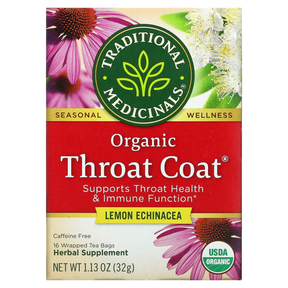   Traditional Medicinals, Organic Throat Coat,  ,  , 16    , 32  (1,13 )    -     -,    