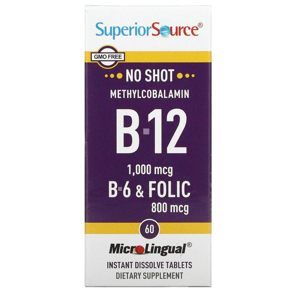   Superior Source,  ( B12),  B6   , 60   MicroLingual    -     -,    