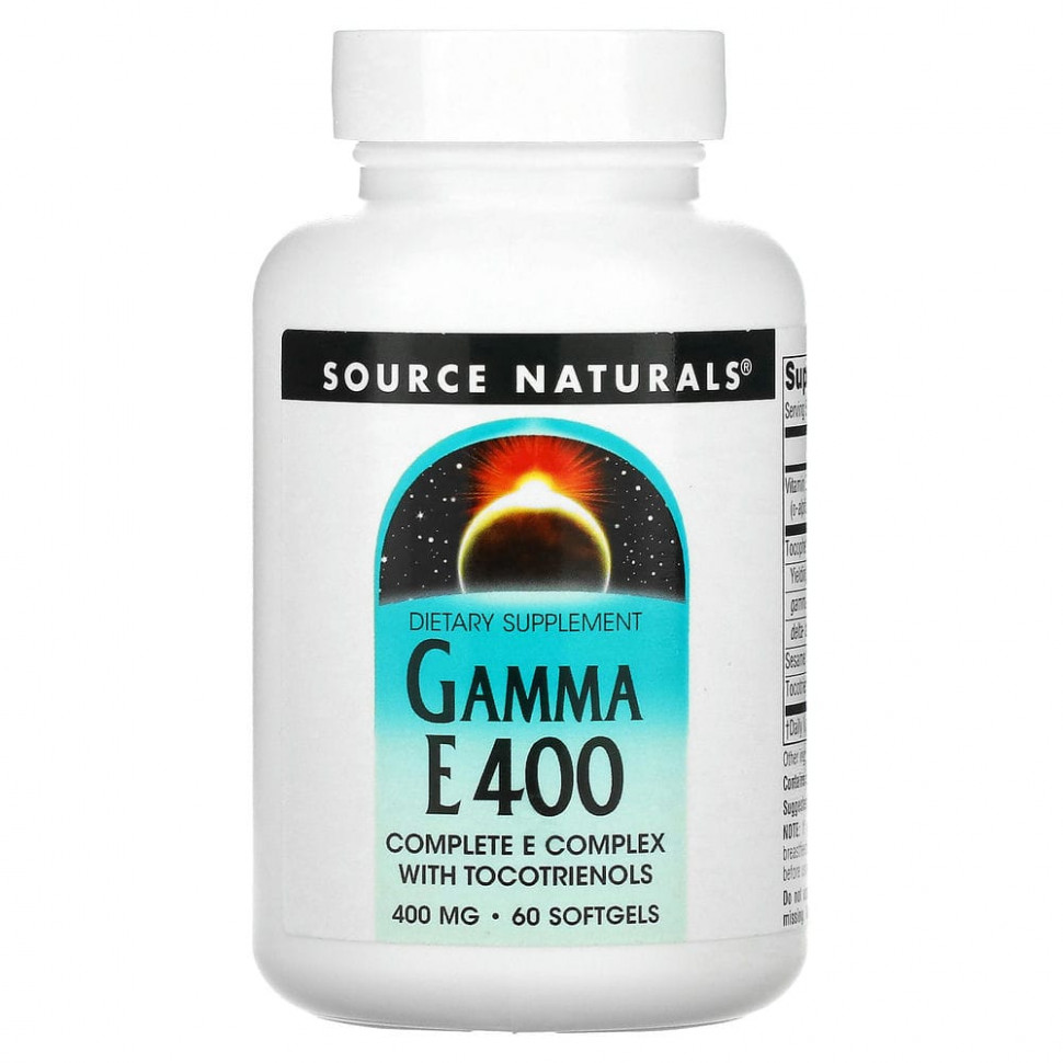   Source Naturals,  Gamma E 400  , 400 , 60      -     -,    