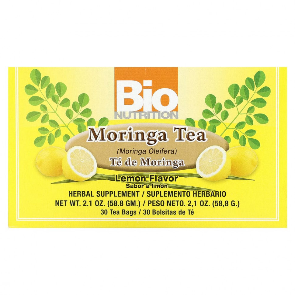   Bio Nutrition, Moringa Tea, ,  , 30  , 58,8  (2,1 )    -     -,    