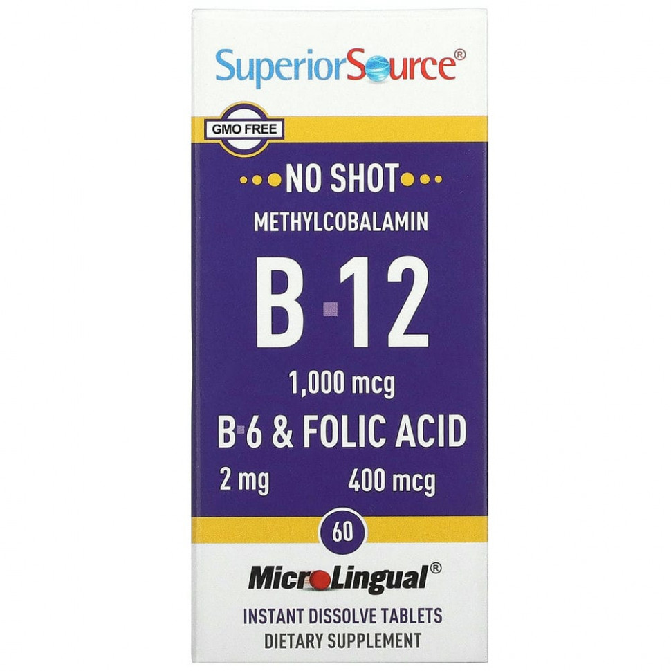   Superior Source,  ( B-12),  B-6   , 60   MicroLingual    -     -,    