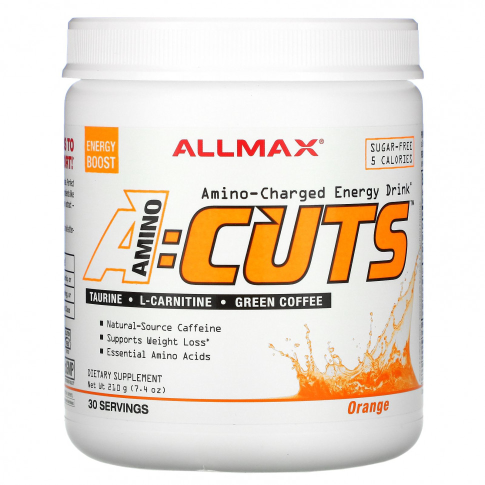   ALLMAX Nutrition, ACUTS, Amino-Charged Energy Drink, Arctic Orange, 7.4 oz (210 g)    -     -,    