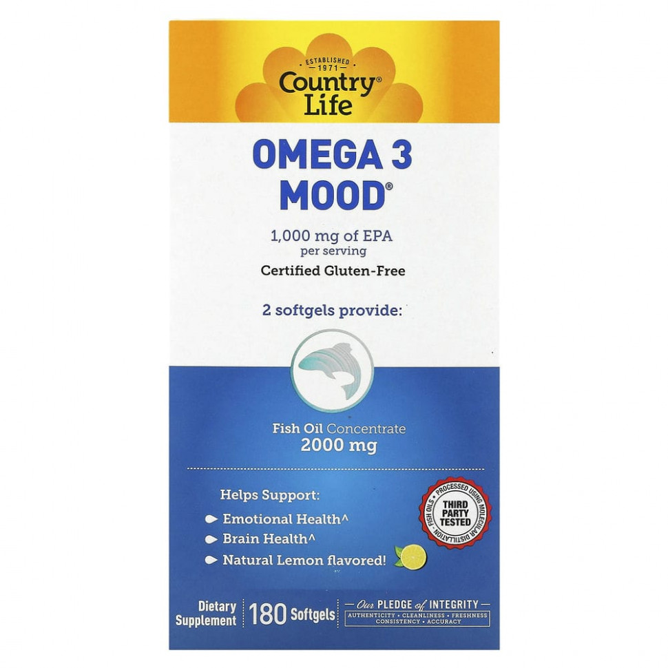   Country Life, Omega 3 Mood,    , 180       -     -,    