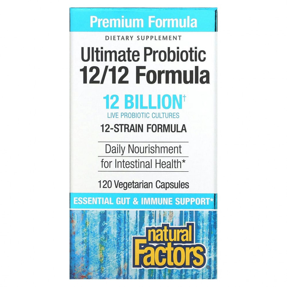   Natural Factors, Ultimate Probiotic, 12/12 Formula, 12  , 120      -     -,    