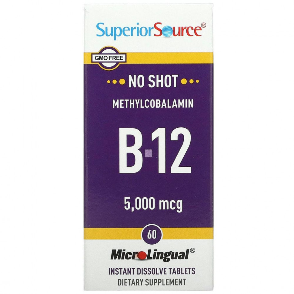   Superior Source,  B12, 5000 , 60   MicroLingual    -     -,    