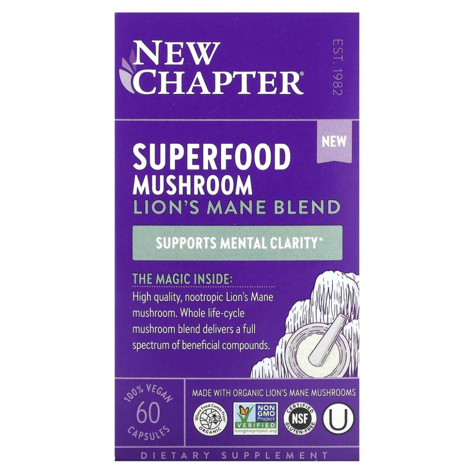   New Chapter, Superfood Mushroom,   , 60      -     -,    