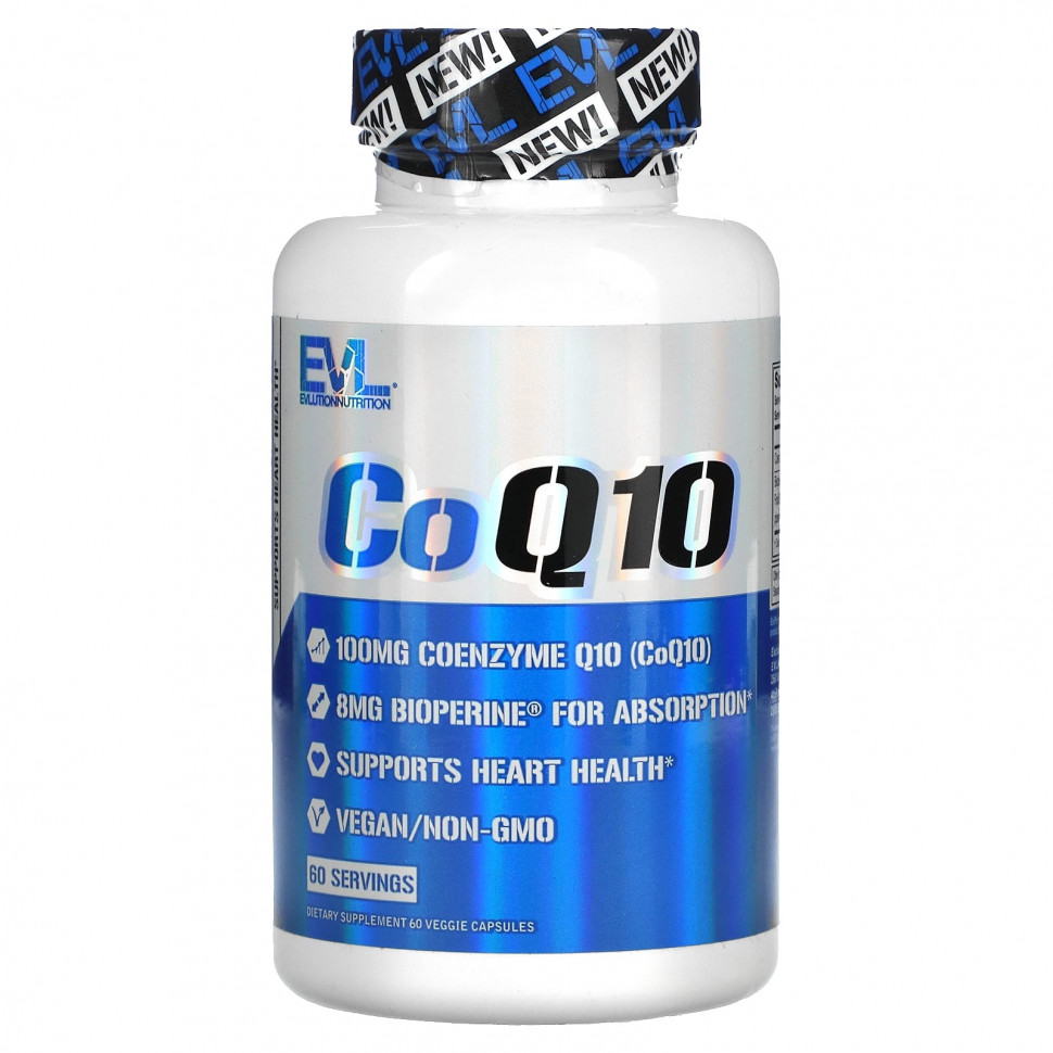   EVLution Nutrition, CoQ10, 100 mg, 60 Veggie Capsules    -     -,    