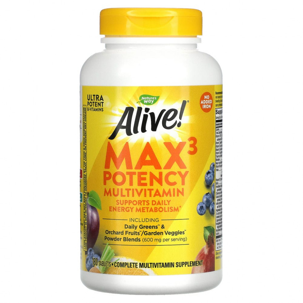   Nature's Way, Alive! Max3 Potency,   ,   , 180     -     -,    