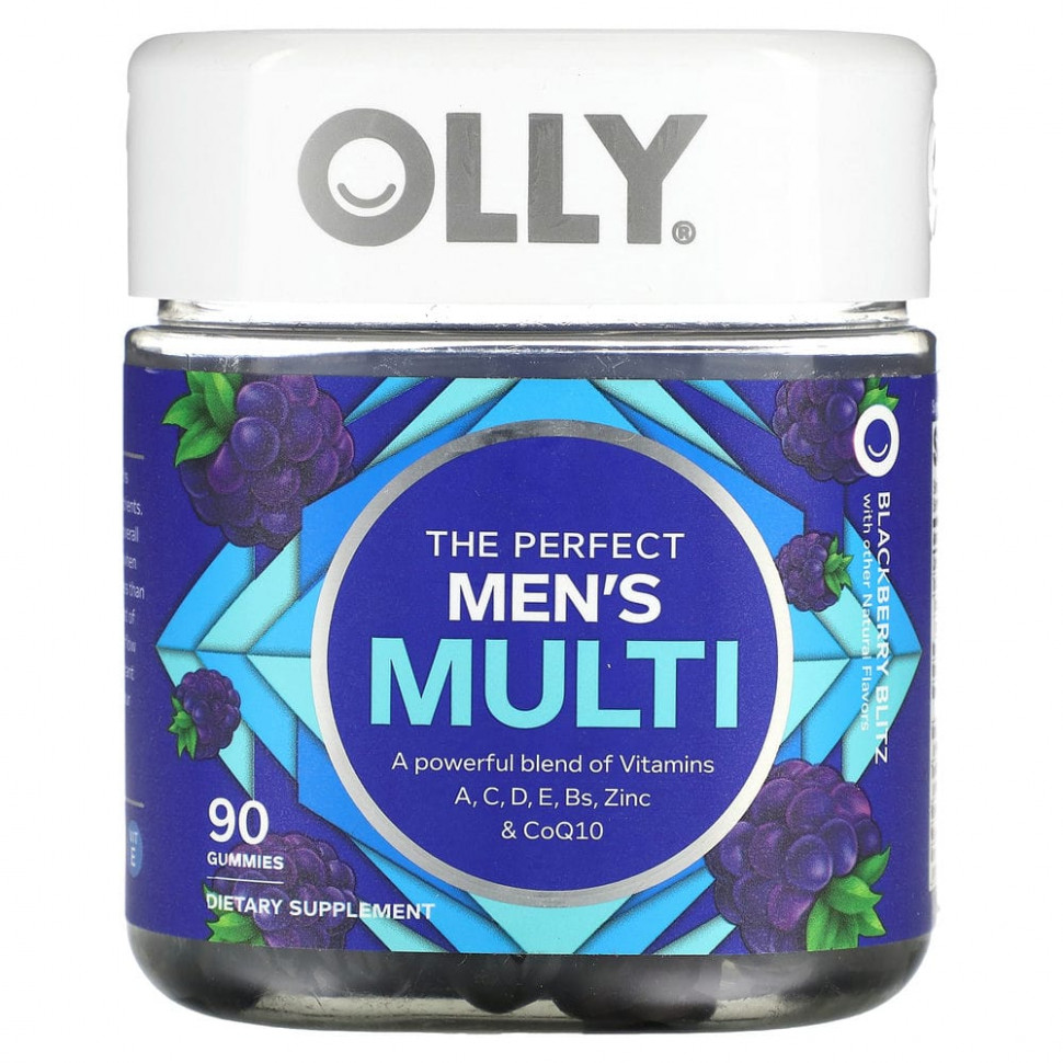   OLLY, The Perfect Men's Multi, Blackberry Blitz, 90      -     -,    