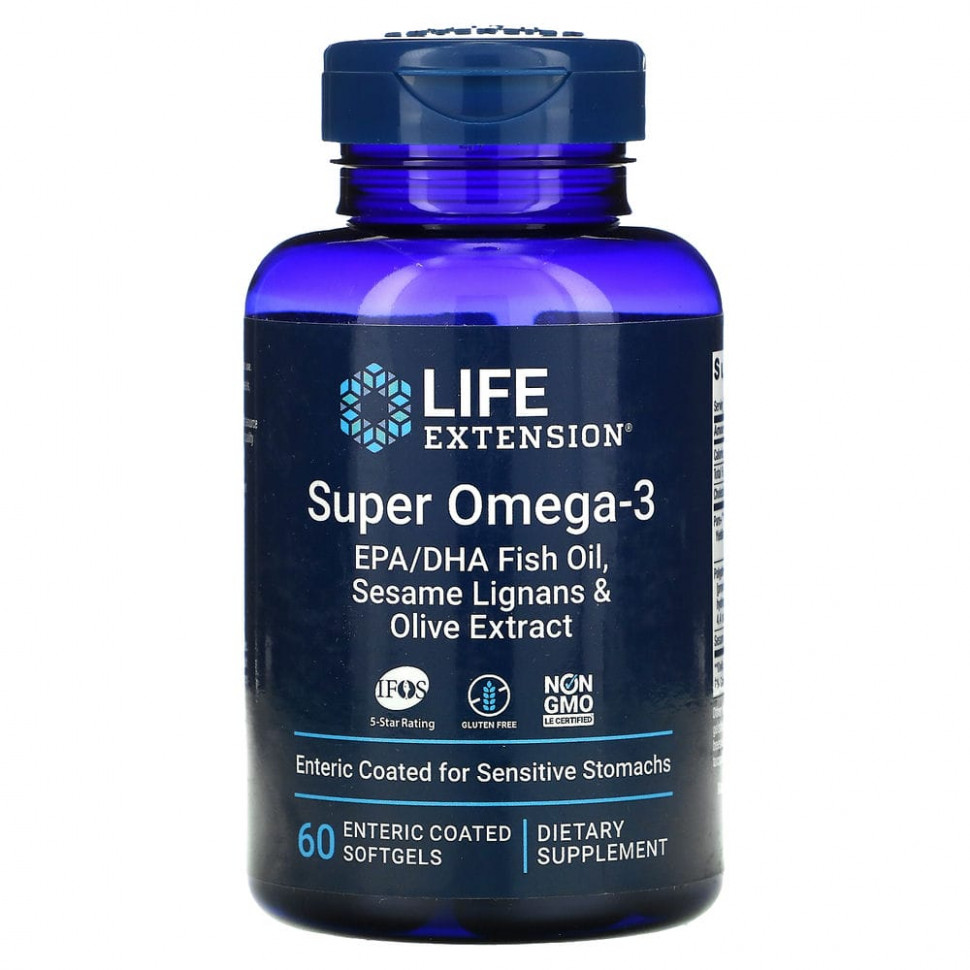   Life Extension, Super Omega-3,      ,     , 60 ,       -     -,    