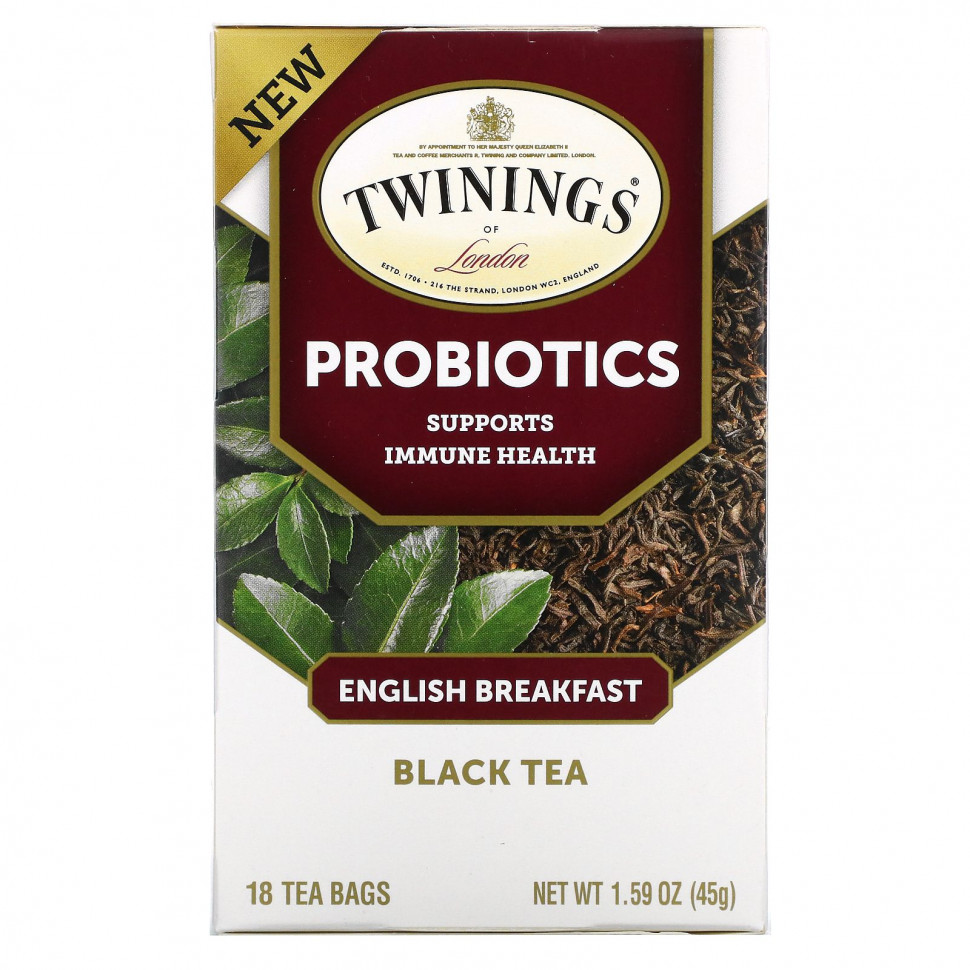   Twinings, Probiotics Black Tea, English Breakfast, 18  , 45  (1,59 )    -     -,    