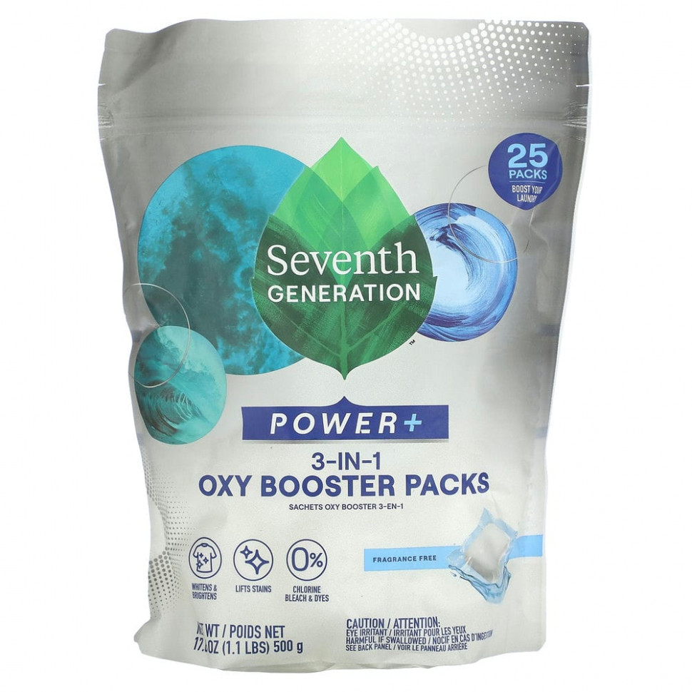   Seventh Generation, Power +, Oxy Booster Pack,  , 500  (1,1 )    -     -,    