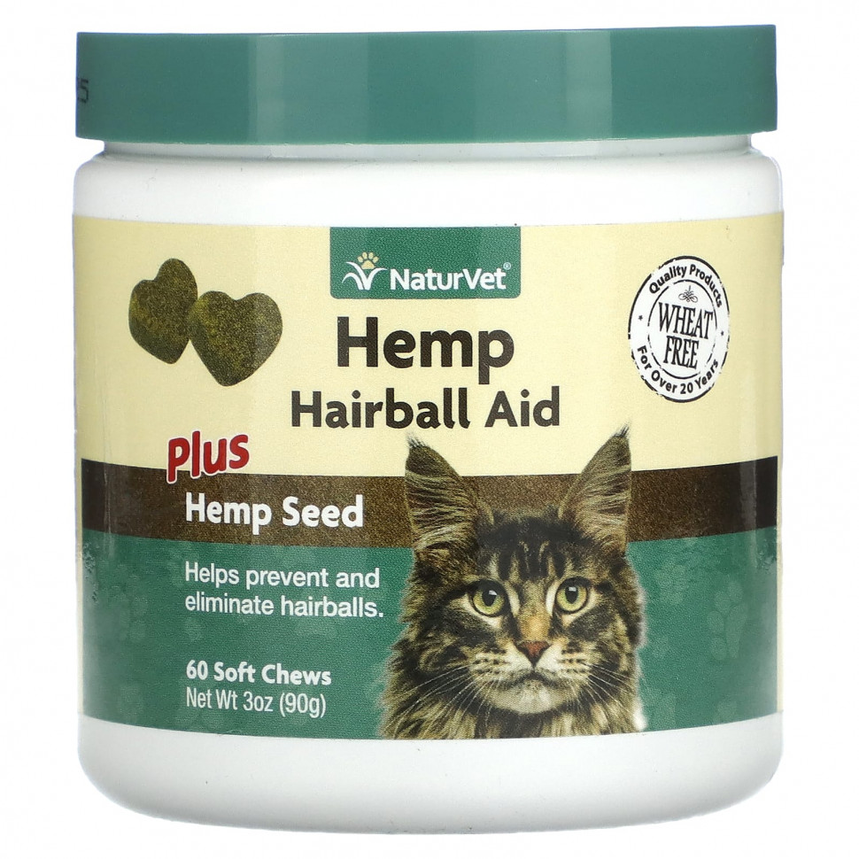   NaturVet, Hemp Hairball Aid Plus Hemp Seed,  , 60  , 90  (3 )    -     -,    