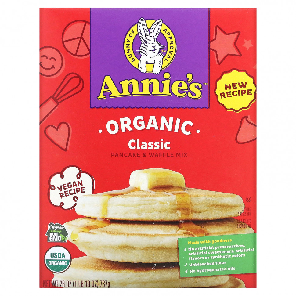   Annie's Homegrown, Organic Classic Pancake & Waffle Mix , 26 oz (737 g)    -     -,    