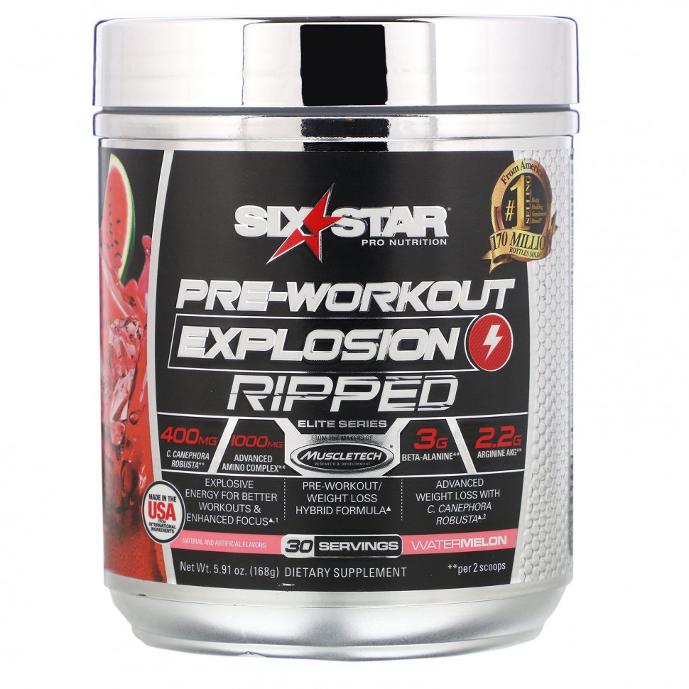   Six Star, Pre-Workout Explosion Ripped,   , 168  (5,91 )    -     -,    