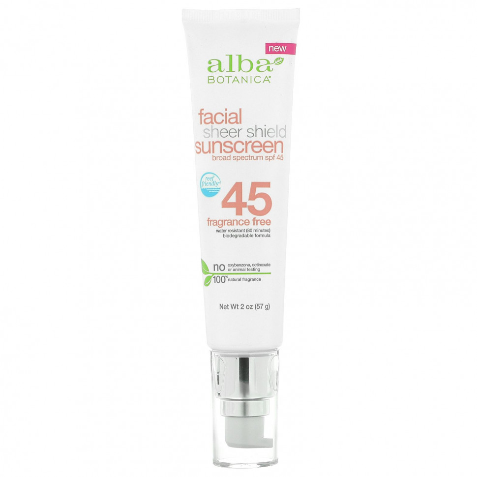   Alba Botanica, Sheer Shield,    , SPF 45,  , 57  (2 )    -     -,    