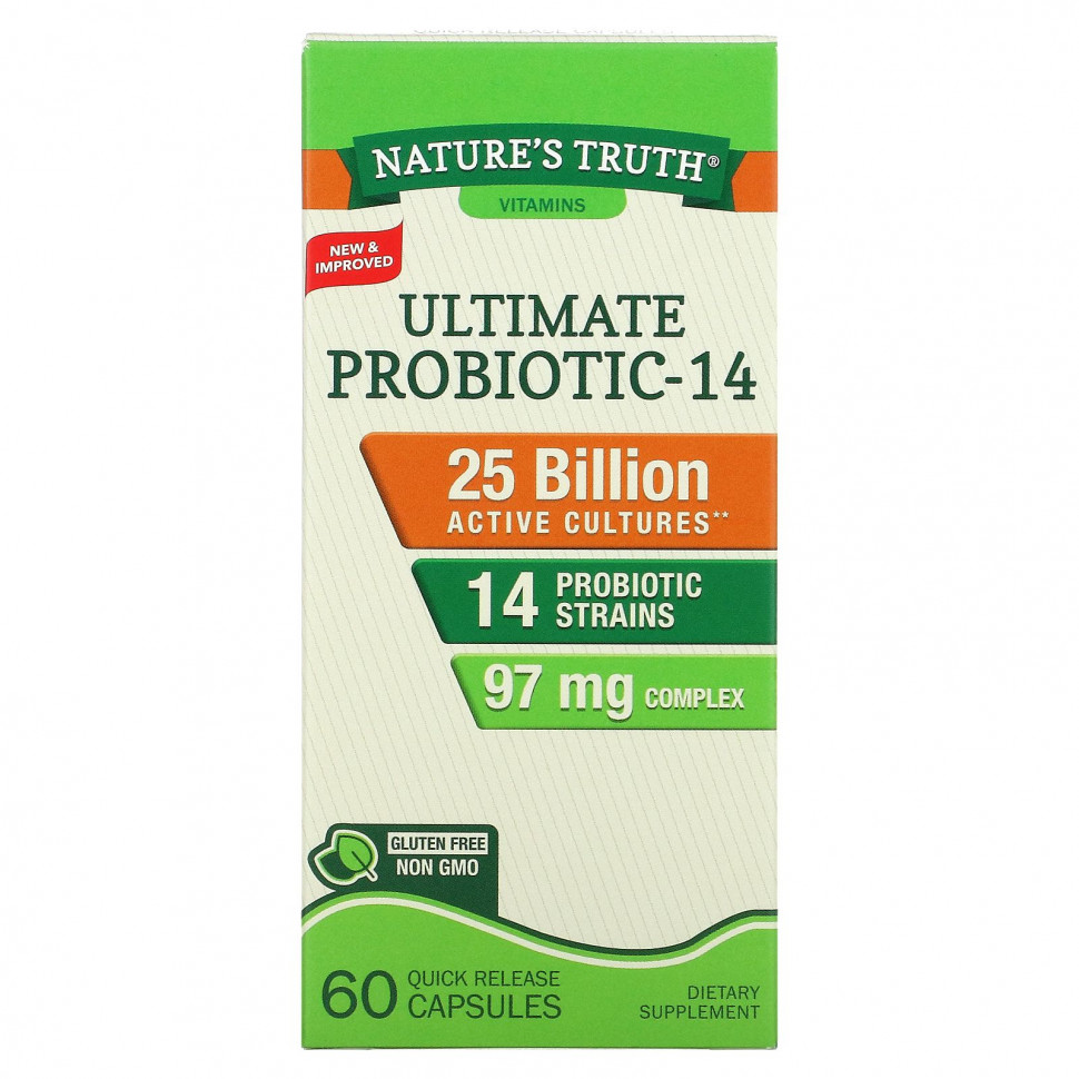   Nature's Truth, Ultimate Probiotic-14, 25 , 60        -     -,    