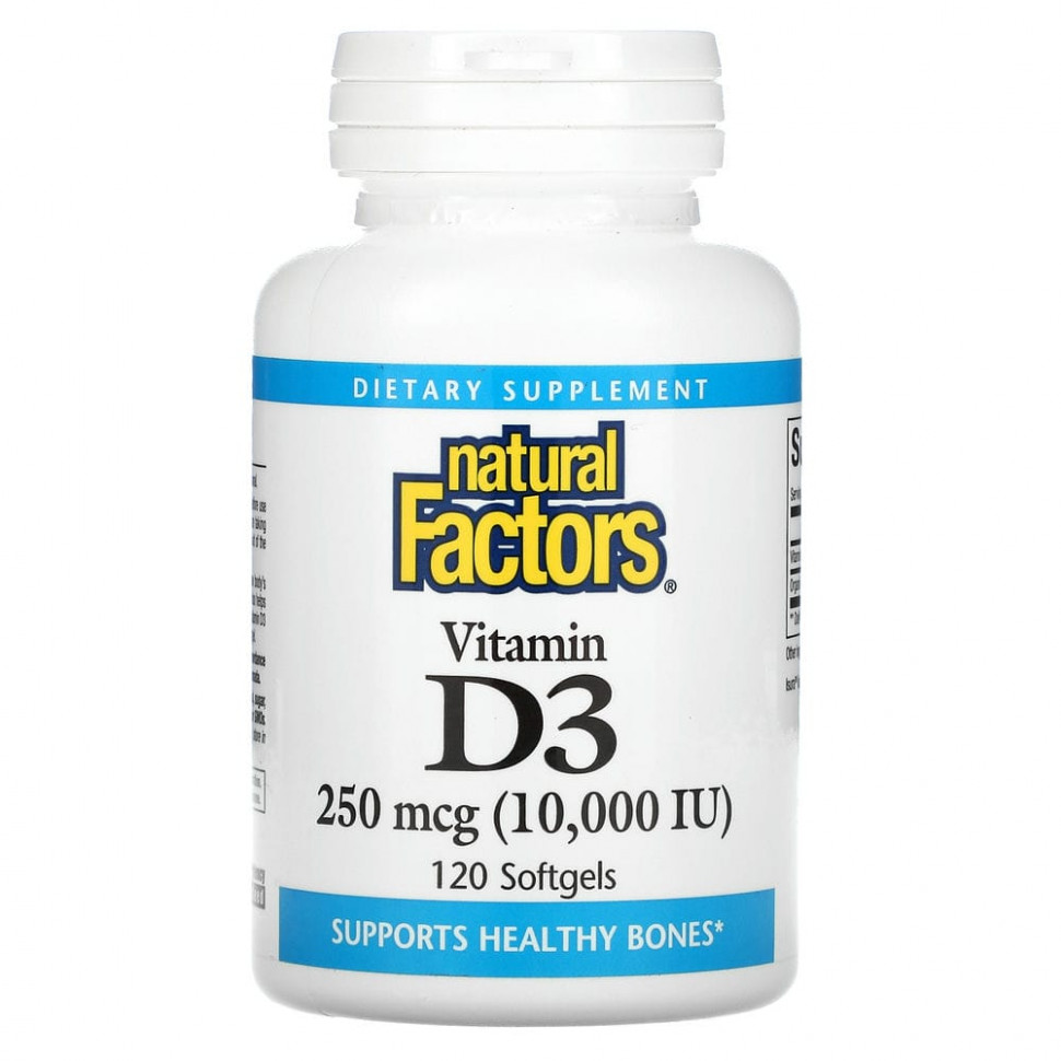   Natural Factors,  D3, 250  (10 000 ), 120      -     -,    