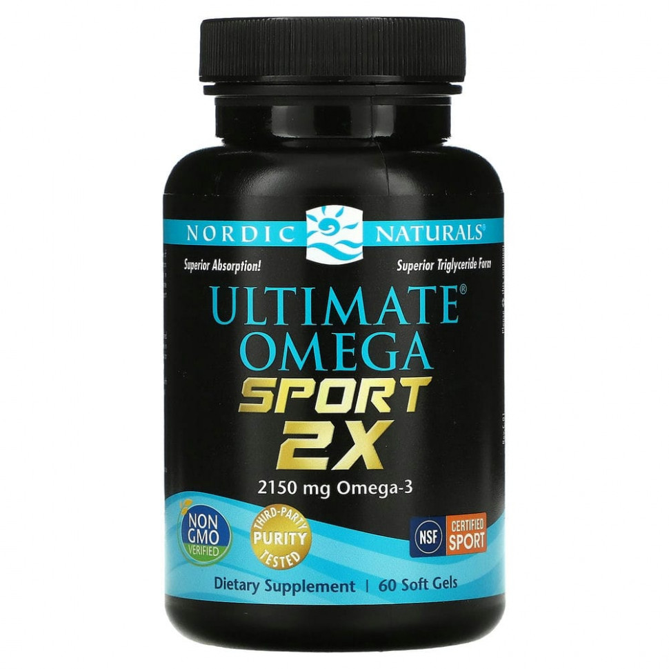   Nordic Naturals, Ultimate Omega Sport 2x, 2,150 mg, 60 Soft Gels    -     -,    