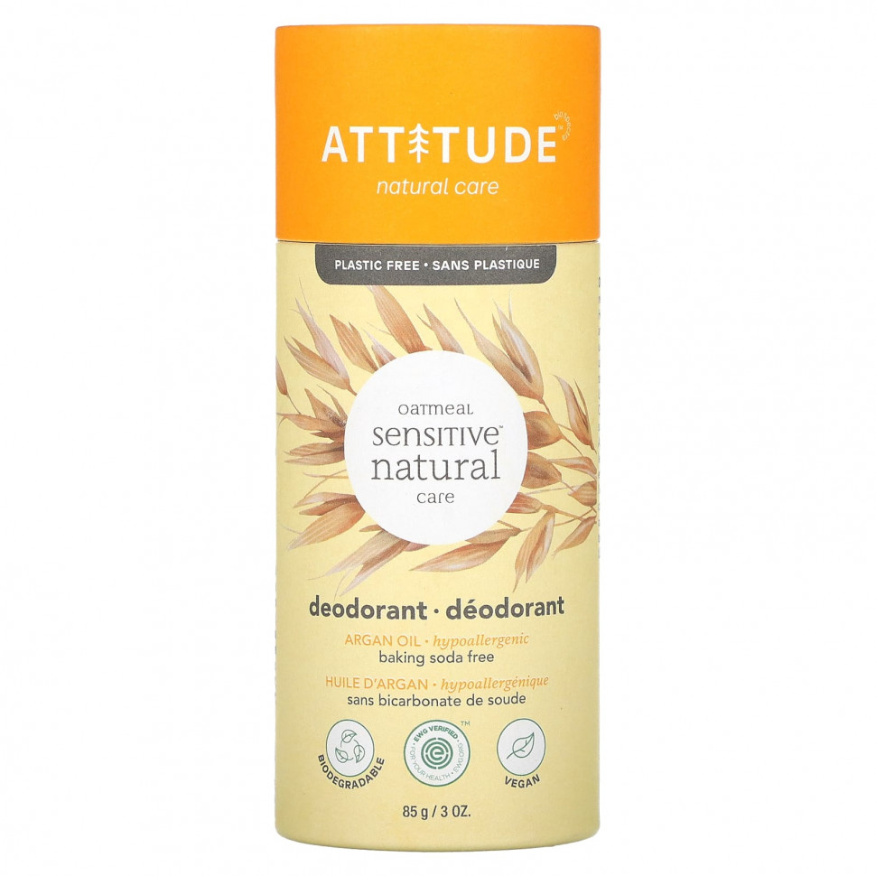   ATTITUDE, Oatmeal Sensitive Natural Care Deodorant,  , 85  (3 )    -     -,    