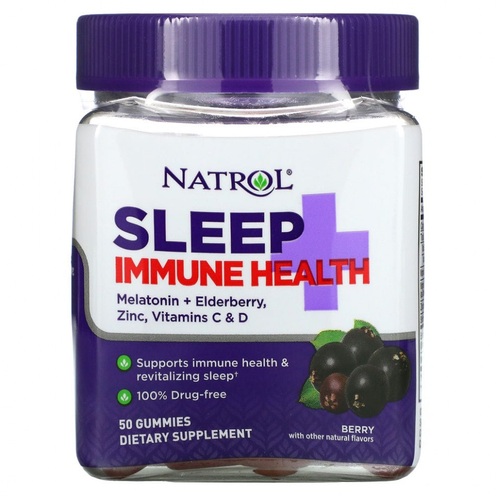   Natrol, Sleep + Immune Health, Berry, 50      -     -,    