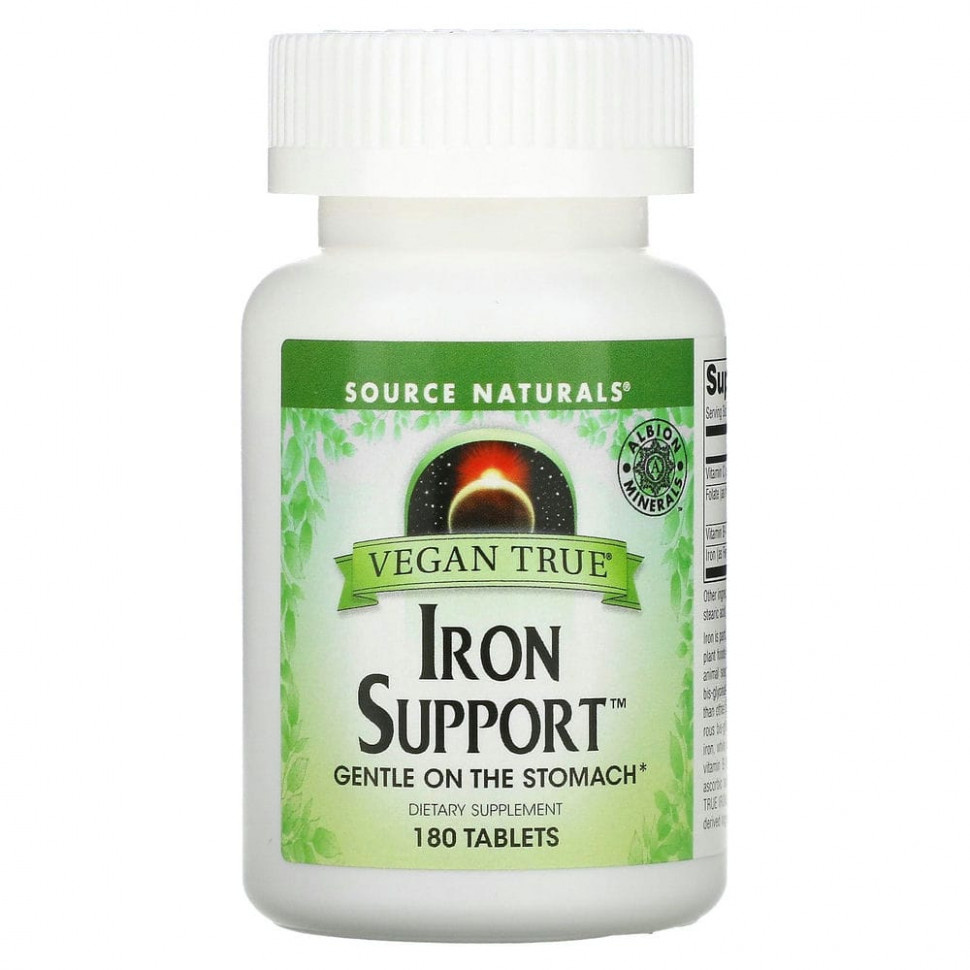   Source Naturals, Vegan True, Iron Support (    ,   ), 180     -     -,    