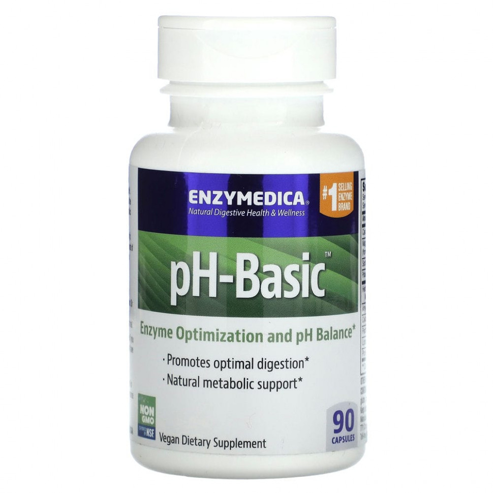   Enzymedica, pH-Basic`` 90     -     -,    