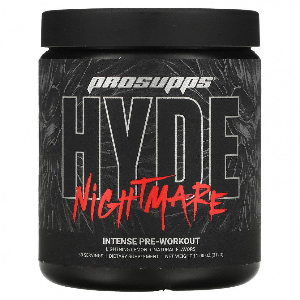   ProSupps, Hyde Nightmare, Intense Pre-Workout, Lightning Lemon, 11 oz (312 g)    -     -,    