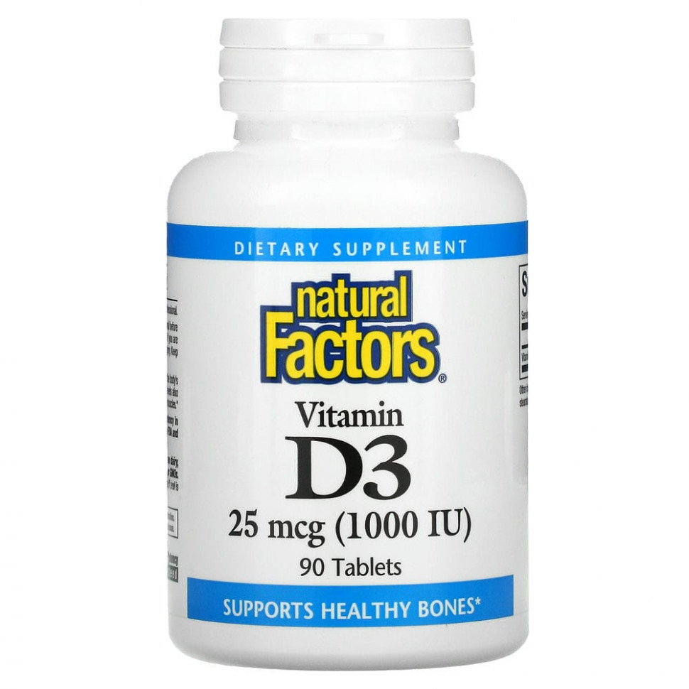   Natural Factors,  D3, 25  (1000 ), 90     -     -,    