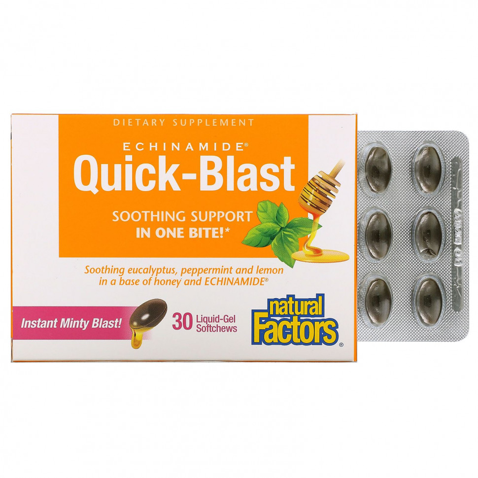   Natural Factors, ECHINAMIDE Quick-Blast, 30      -     -,    