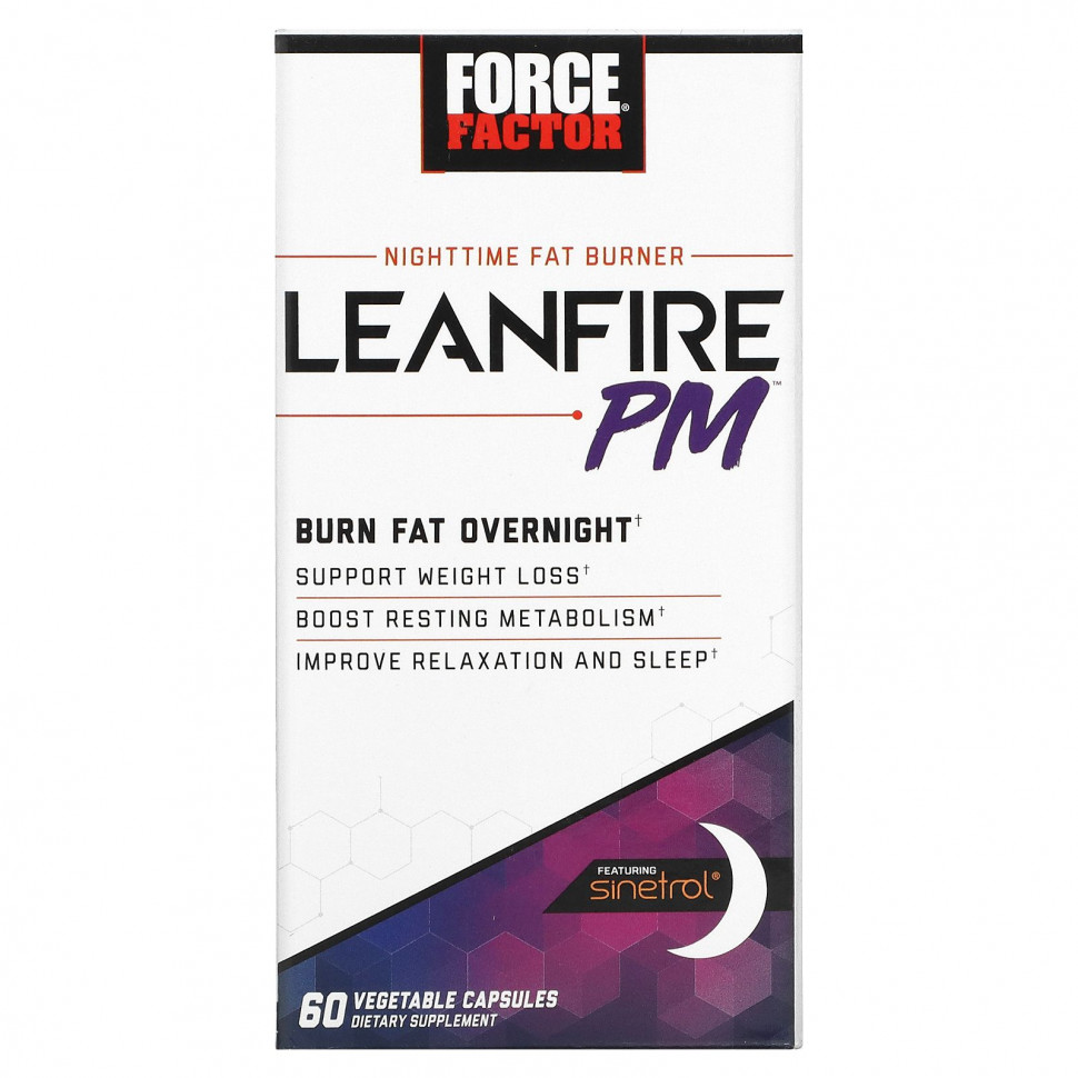   Force Factor, Nighttime Fat Burner, Leanfire PM, 60      -     -,    