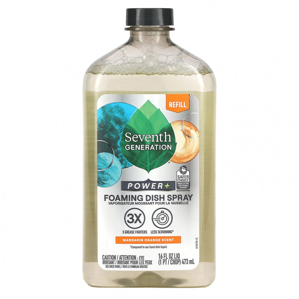   Seventh Generation, Power + Foaming Dish Spray, Refill, , 473  (16 . )    -     -,    