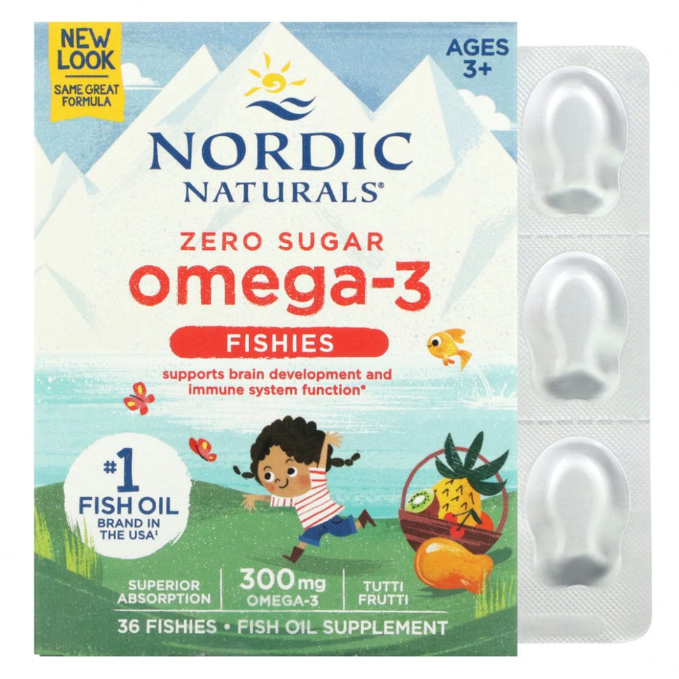   Nordic Naturals, Nordic Omega-3 Fishies,   -3,    2 ,  -, 300 , 36     -     -,    