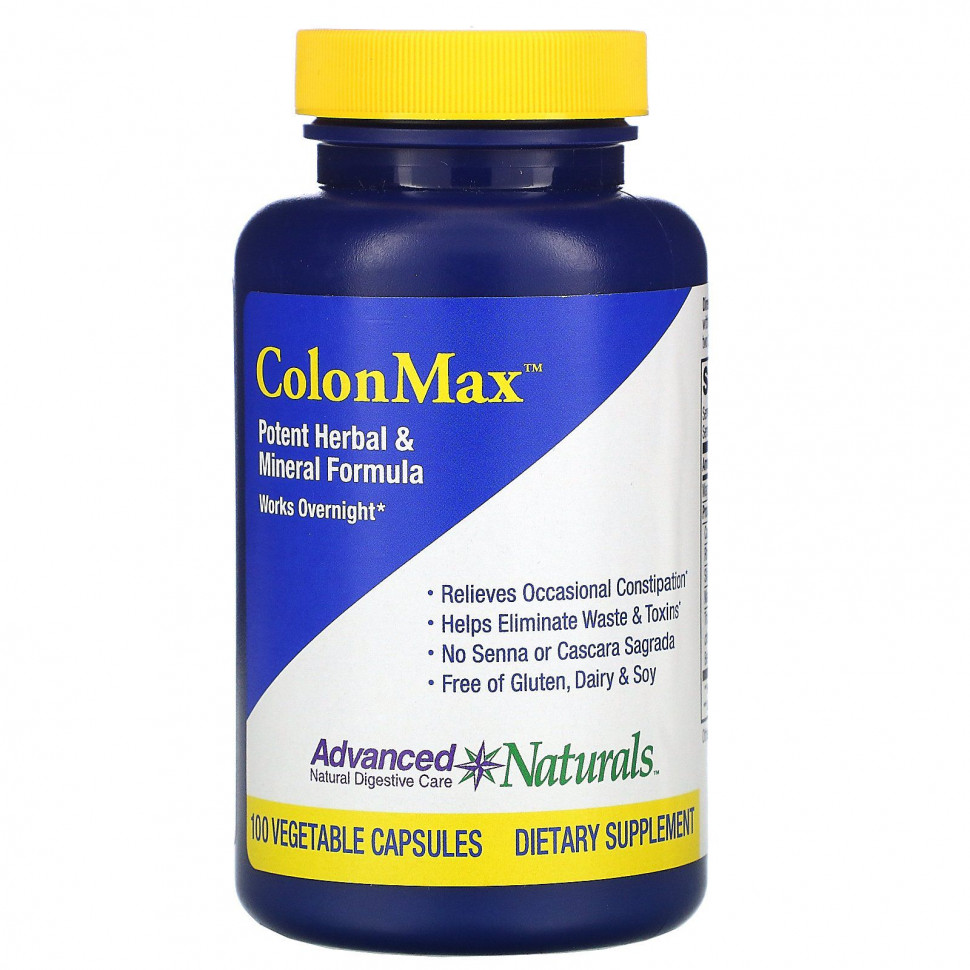   Advanced Naturals, Colon Max, Potent Herbal & Mineral Formula, 100 Vegetable Capsules    -     -,    