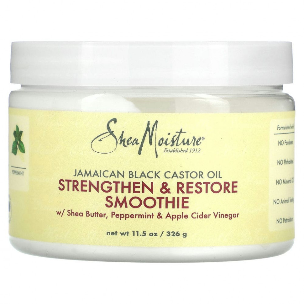   SheaMoisture, Strengthen & Restore Smoothie, Jamaican Black Castor Oil, 12 oz (340 g)    -     -,    