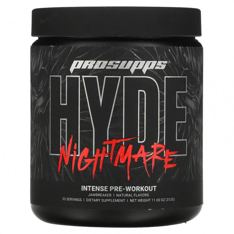   ProSupps, Hyde Nightmare, Intense Pre-Workout, Jawbreaker, 11 oz (312 g)    -     -,    